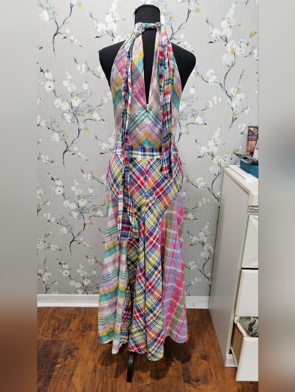 HTF AMAZING Polo Ralph Lauren Multi Madras Maxi Dress Size 8-Rare - Picture 5 of 11